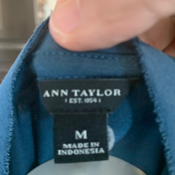 Ann Taylor dark teal  ruffle front tank. Worn once - Picture 2 of 6